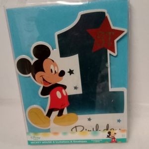 Mickey Mouse 1st Birthday Party Novelty Invitations 8 Count